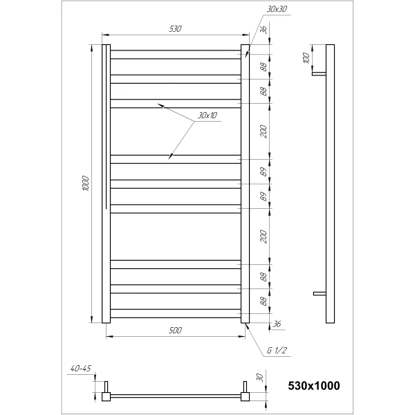 Рушникосушка з нержавіючої сталі Tristar Genesis Aqua - Фото 3