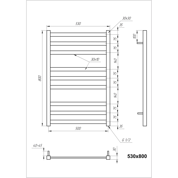 Рушникосушка з нержавіючої сталі Tristar Genesis Aqua - Фото 5