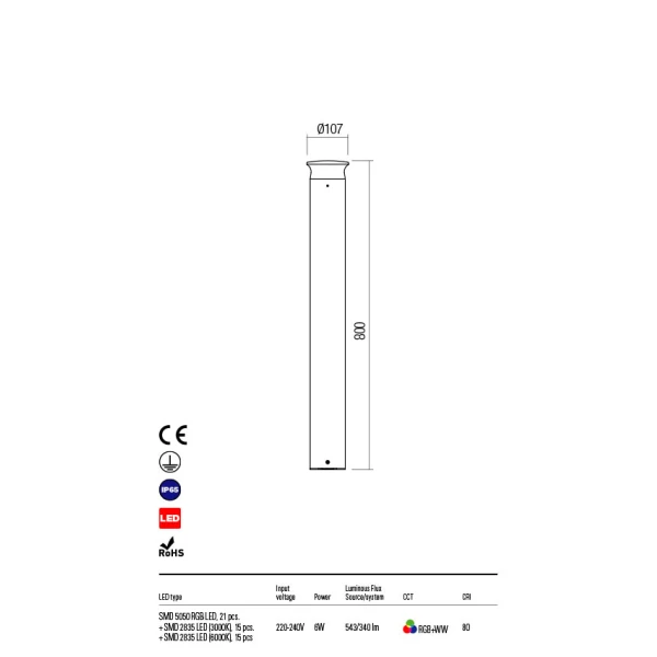 Світильник вуличний 90150 ALGON IP65 DG RGB+WW REDO - Фото 4