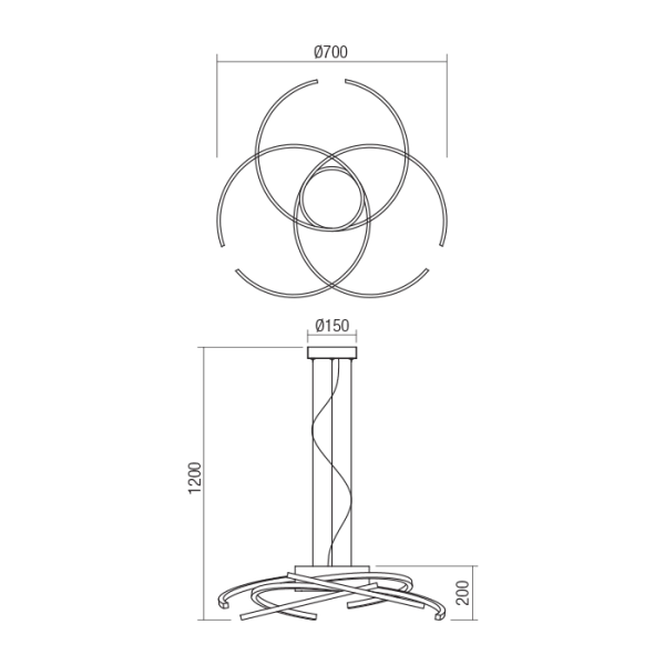 Люстра світлодіодна 01-1806 ALIEN Bronze + Dimmable REDO - Фото 2