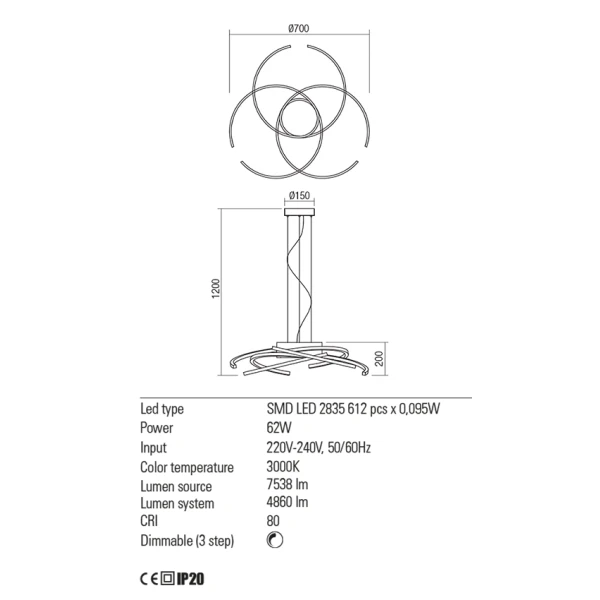Люстра світлодіодна 01-1806 ALIEN Bronze + Dimmable REDO - Фото 3
