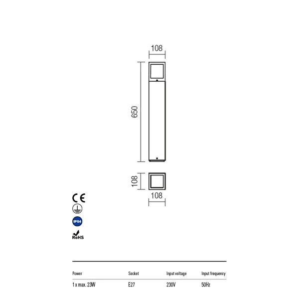 Світильник вуличний 9645 BRICK IP54 R REDO - Фото 3