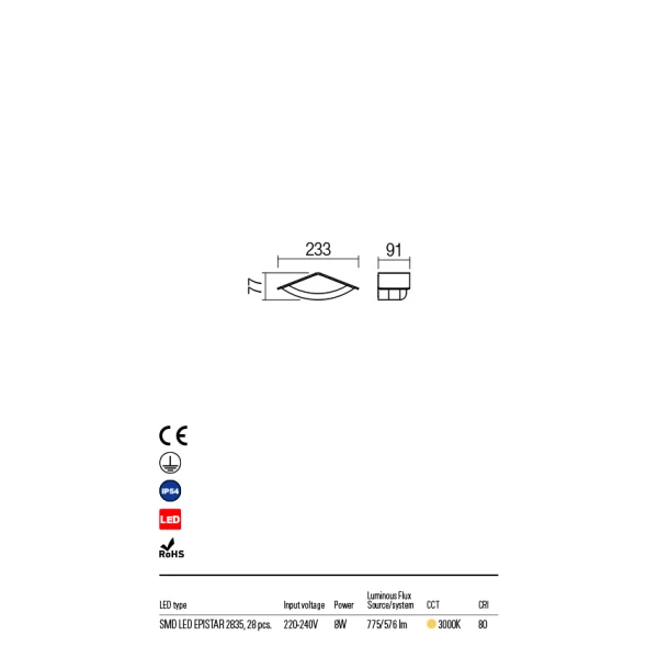 Фасадний світильник 90002 CHALET IP54 DB 3000K REDO - Фото 4
