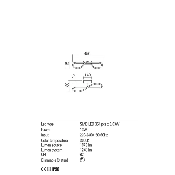 Настінний світильник 01-2109 CORRAL SAND BLACK Redo - Фото 4