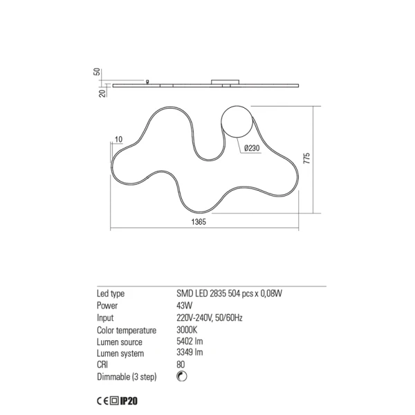  Світильник світлодіодний 01-1788 ESTORIL + Dimmable REDO - Фото 4