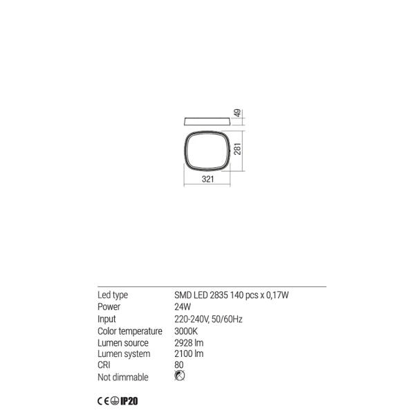 Світильник стельовий 01-1683 HURON White REDO - Фото 4