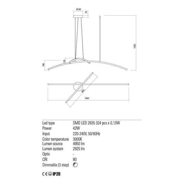Люстра світлодіодна 01-2101 KATANA MWH REDO - Фото 6