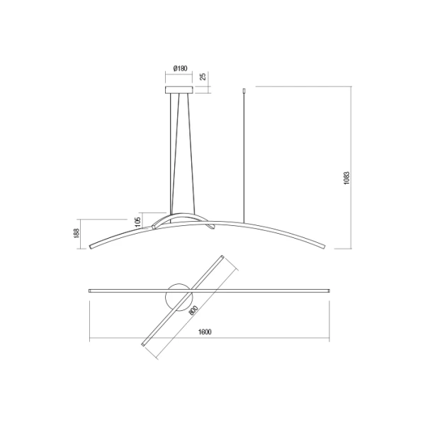 Люстра світлодіодна 01-2102 KATANA MBK REDO - Фото 3