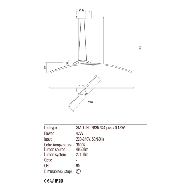 Люстра світлодіодна 01-2102 KATANA MBK REDO - Фото 4