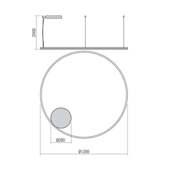 Люстра світлодіодна 01-1951 ORBIT 84W BLACK REDO - Фото 2