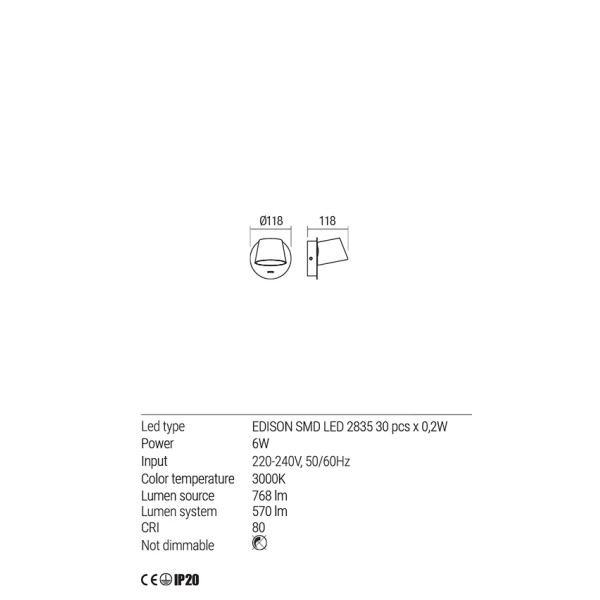 Бра 01-1738 SHAKER White Redo - Фото 4