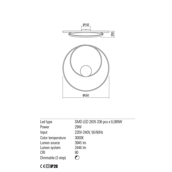 Люстра світлодіодна 01-1792 TORSION Bronze + Dimmable REDO - Фото 3